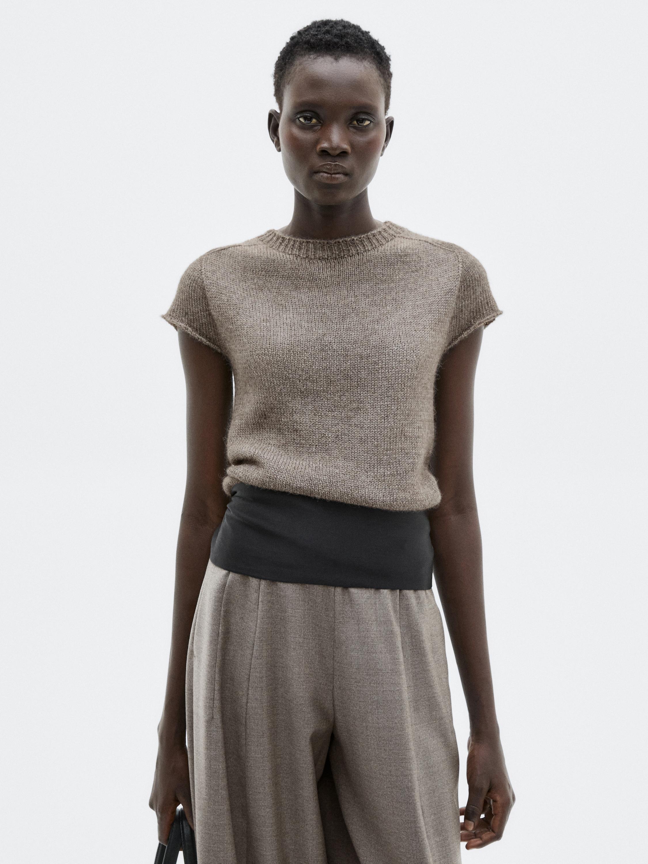 Pull en maille à manches courtes alpaga et soie - LIMITED